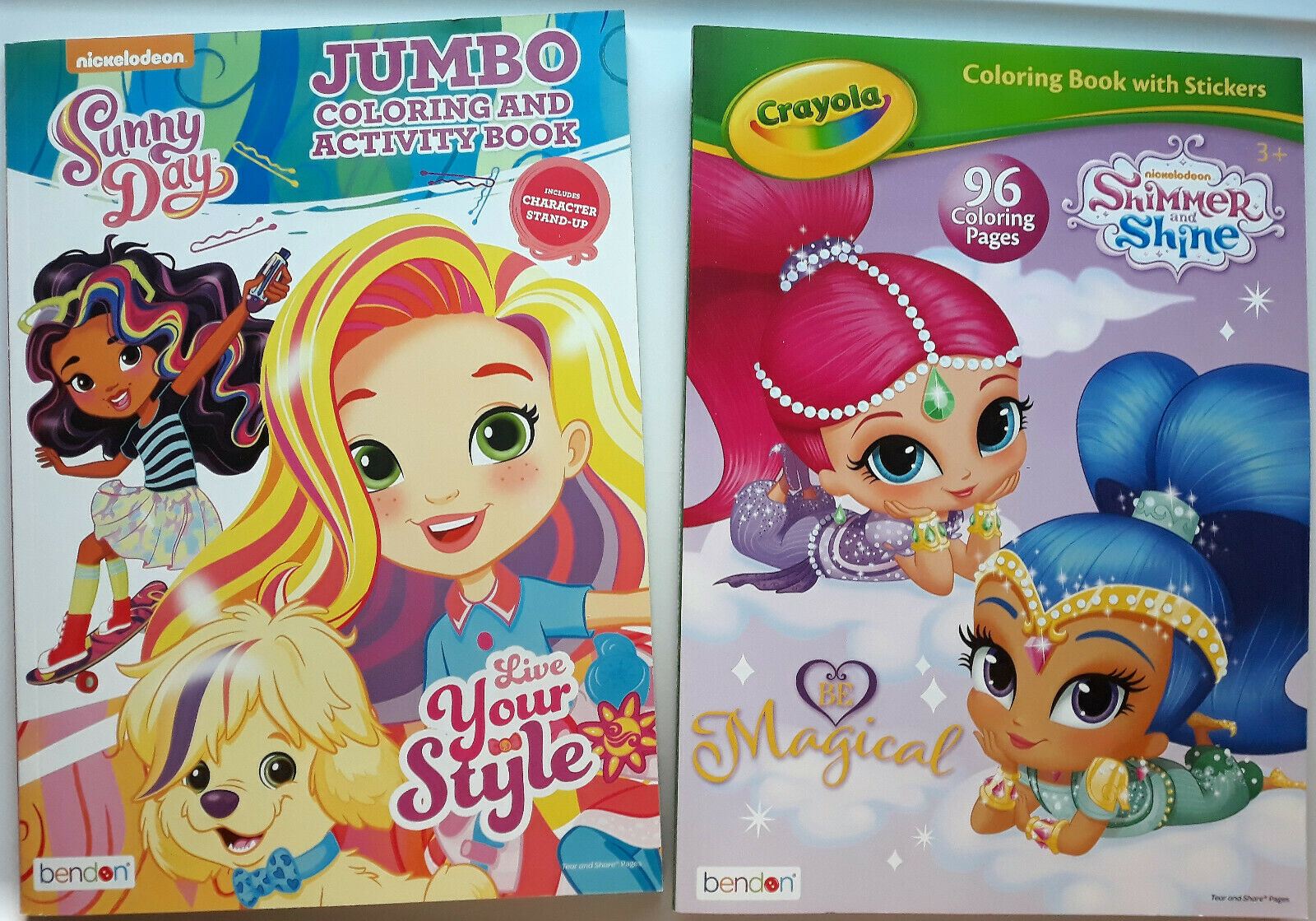 Shimmer And Shine, Sunny Day Kids Coloring Sticker Activity Books Set Of 2 New