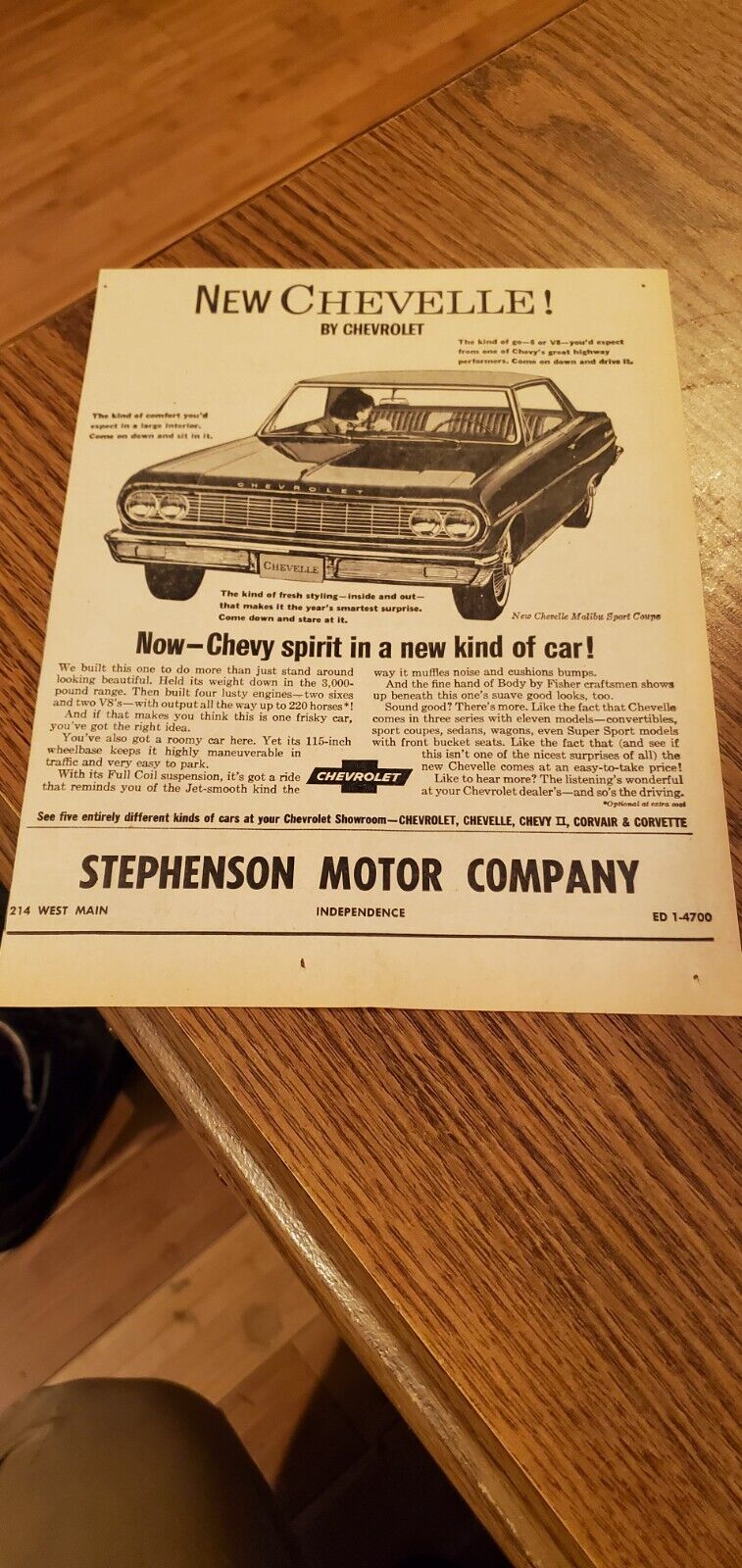 1964 Chevy Chevelle/new Chevelle! Newspaper Ad