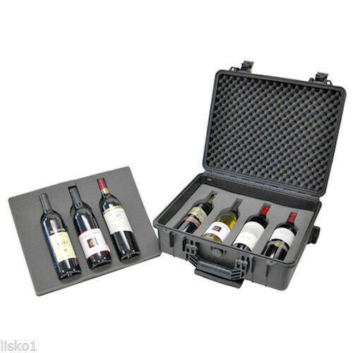 7 Bottle Wheeled Wine Transport Carrier Case W/handle  Tz Case Wcb018b