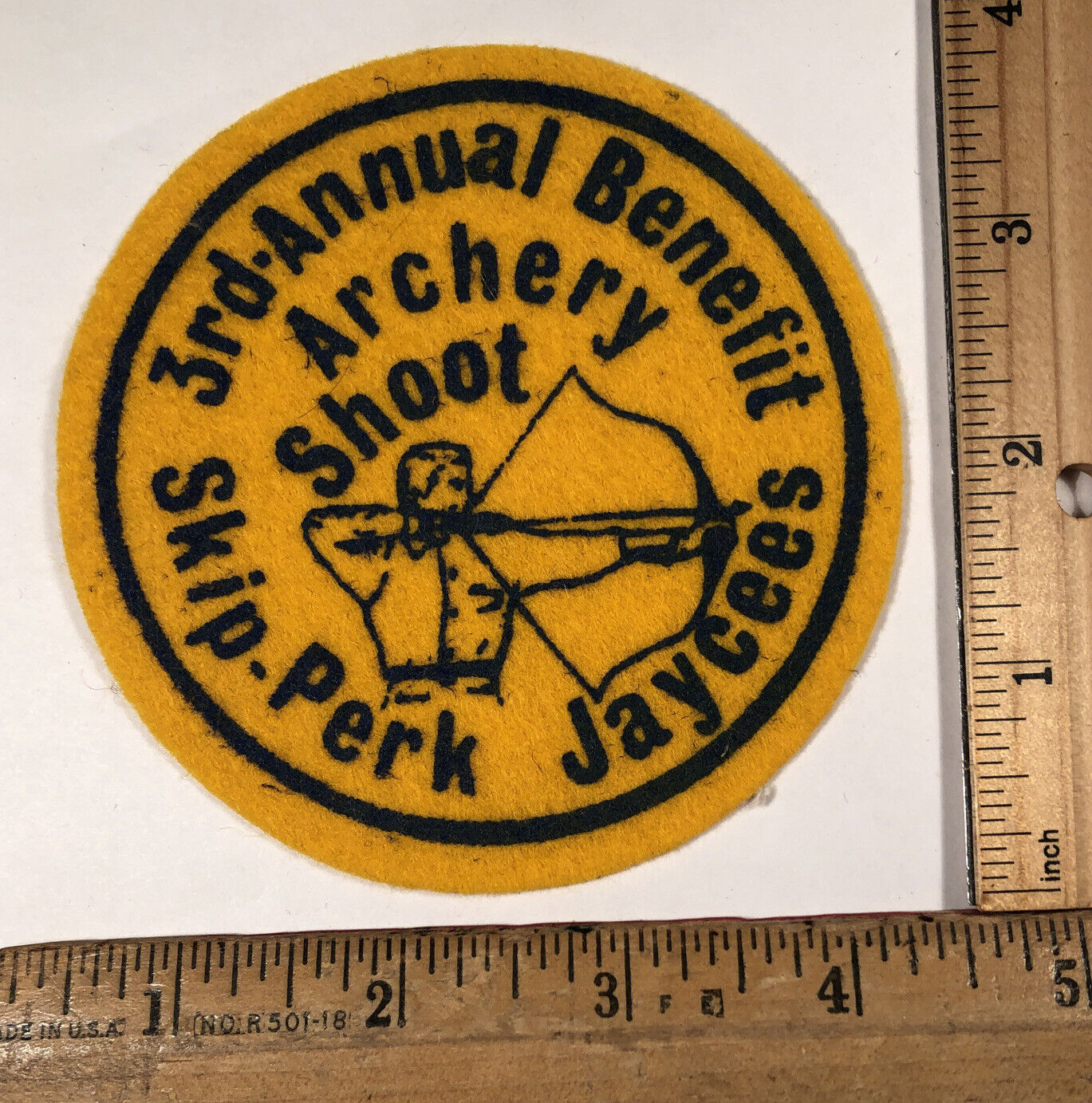 Vintage 3rd Annual Archery Shoot Skip-perk Jaycees Club Felt Patch Trappe Pa