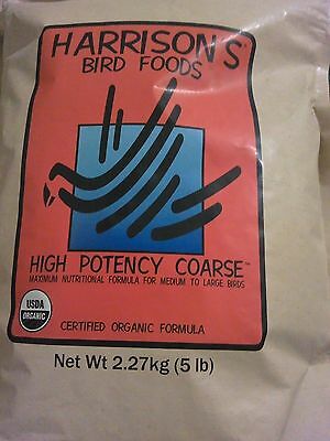 5 Lb Bag Bird Food Pellets Harrisons High Potency Coarse Organic Amazon Macaw