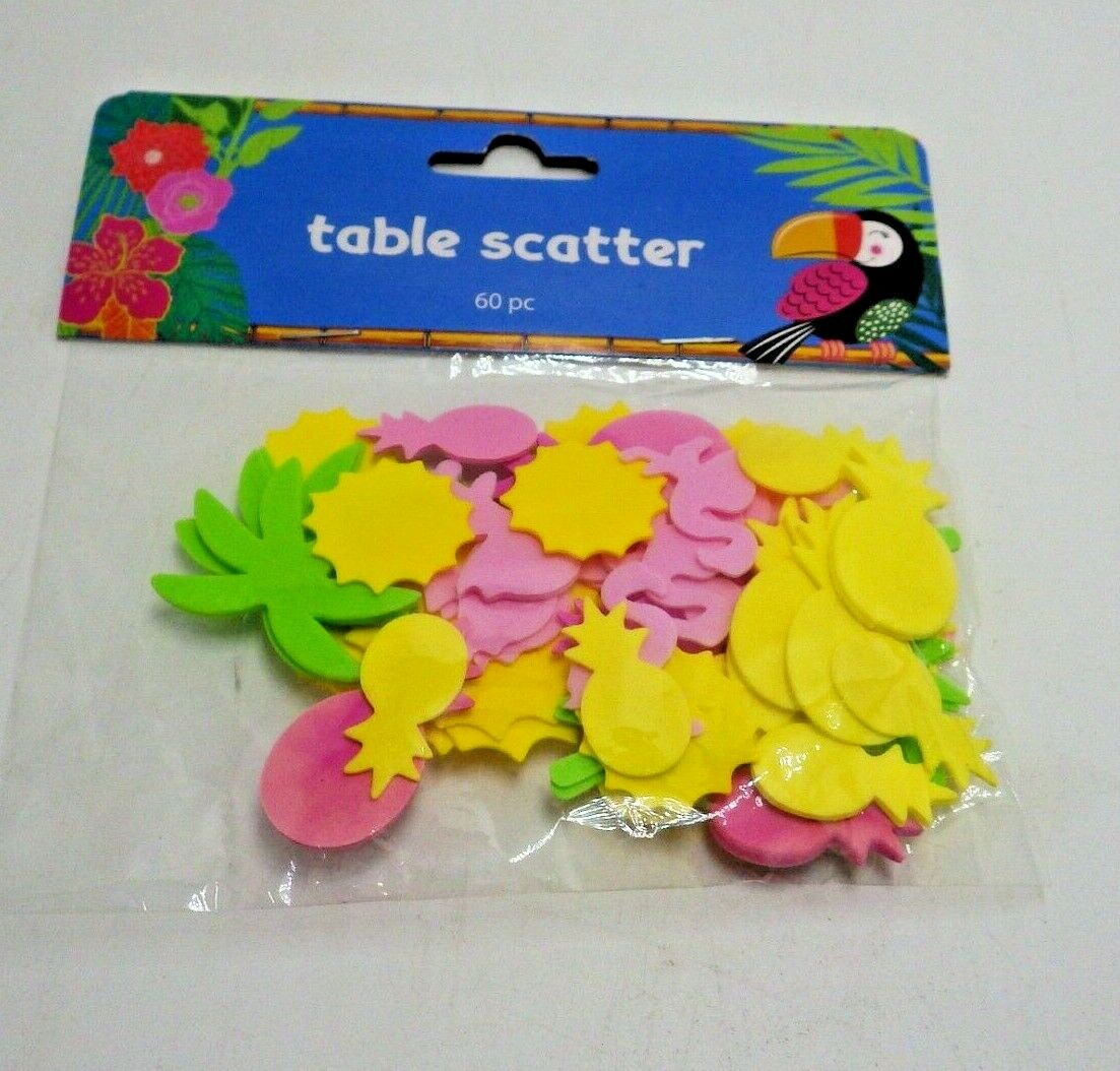 Tropical Table Scatter Party Confetti Decoration 60 Pieces Flamingo Palm Sun