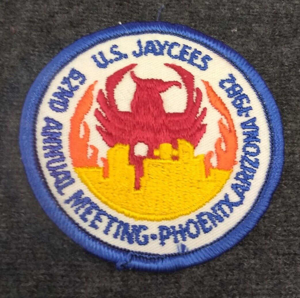Vtg U.s. Jaycees Patch 62nd  Annual Meeting Phoenix Arizona 1982