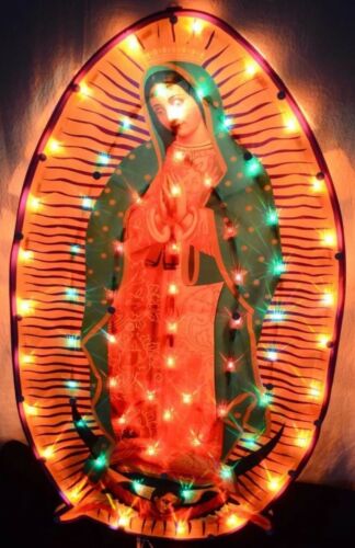 Light Up Lady Of Guadalupe Light Virgen De Guadalupe Flashing 80 Led Vigen Mary