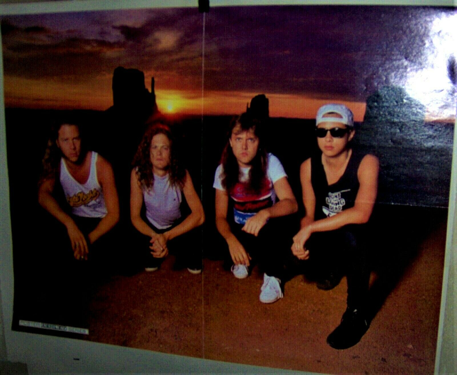 Metallica Desert  Group Shot Full Color Poster James Hetfield Kirt Hammitt Cool