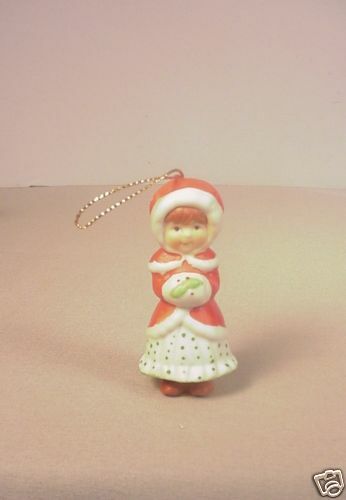 Vintage 1981 Holly Hobbie Christmas Ornament Ceramic Doll Figure   #2