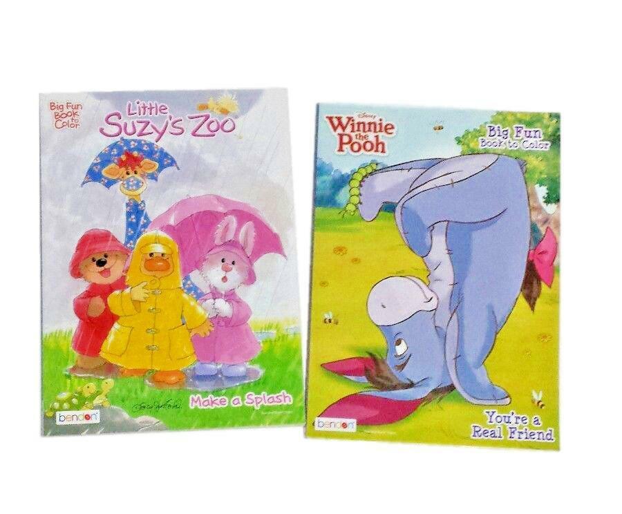 Winnie The Pooh And Little Suzy's Zoo Coloring Book Activity Books Set Of 2 New