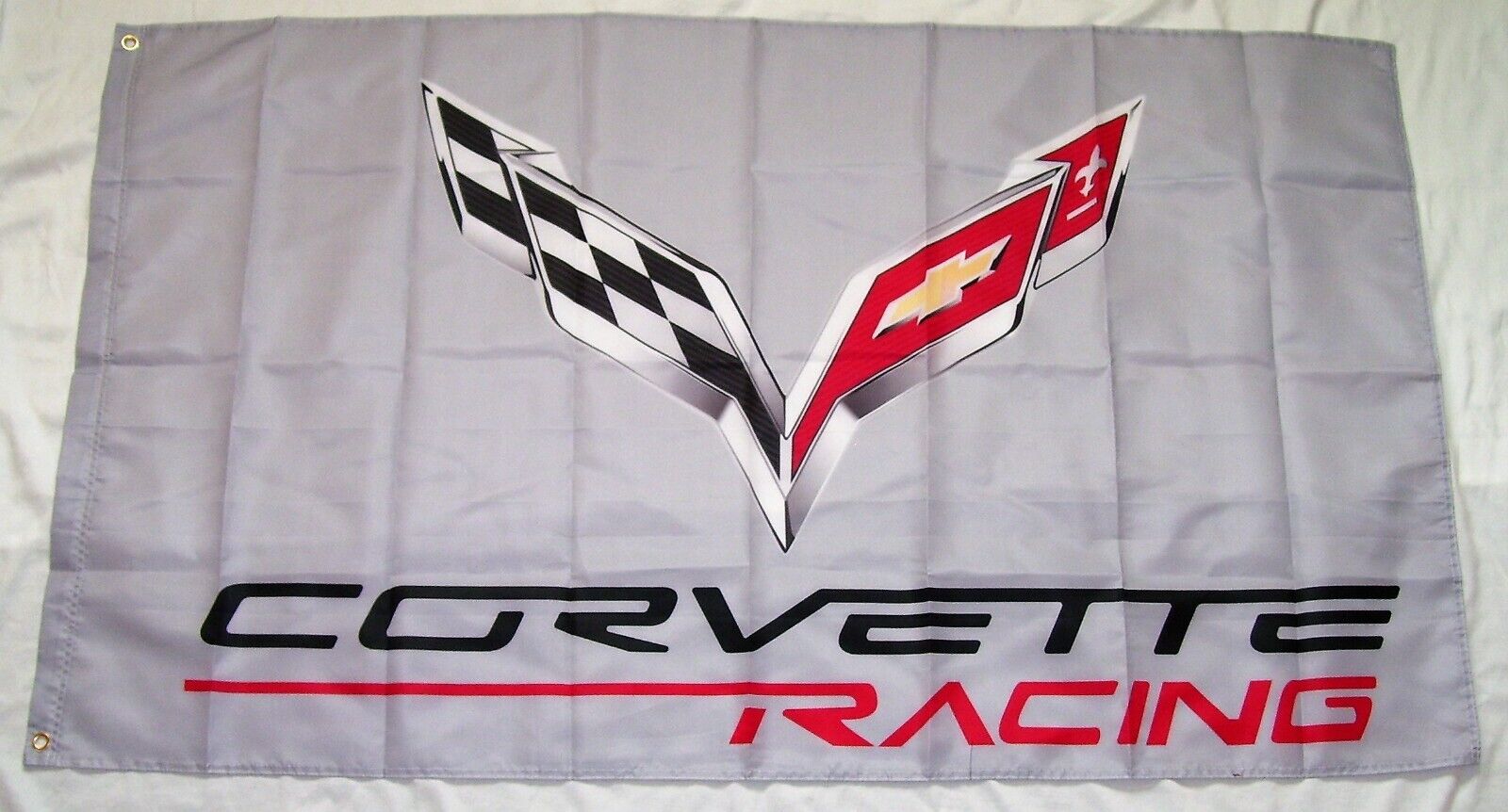 Corvette Flag Banner 3'x5' Sign Chevrolet Man Cave Shop Wall Garage Gm Racing