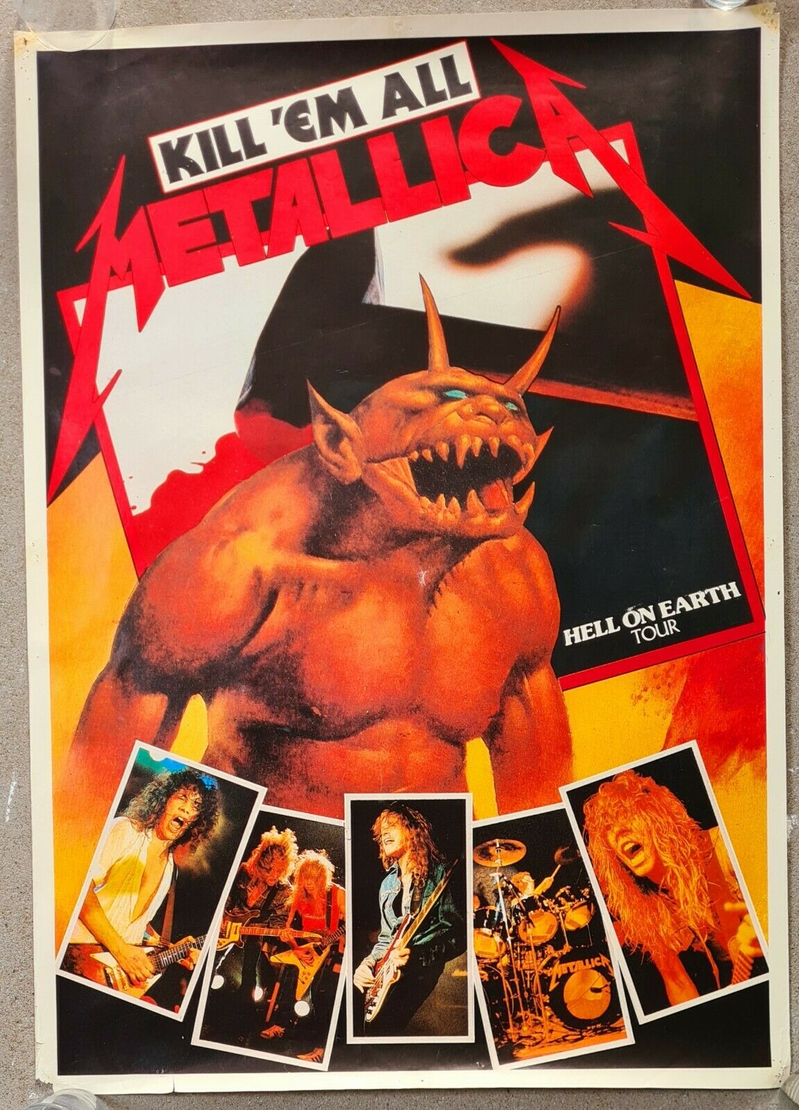 Metallica Metallica Hell On Earth Tour Original Poster 1980s Very Rare No Shirt