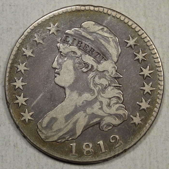 1812 Capped Bust Half Dollar, Very Fine, Nice Circulated Example  1226-03